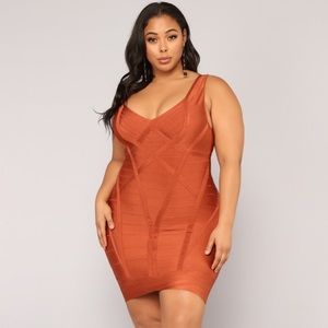 Bandage dress -rust